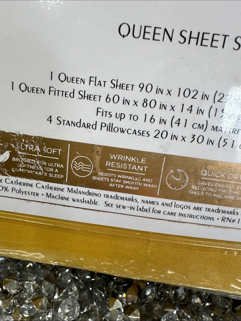 Catherine Malandrino 6 piece Queen Sheet Set - Mustard Yellow NEW